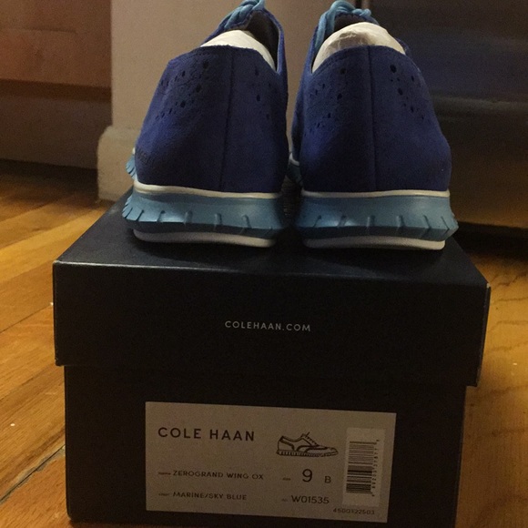 NIB Cole Haan ZeroGrand Wingtip Blue Oxfords, US 9 - Picture 5 of 8
